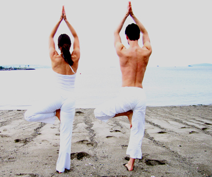 Couple Practicing Yoga